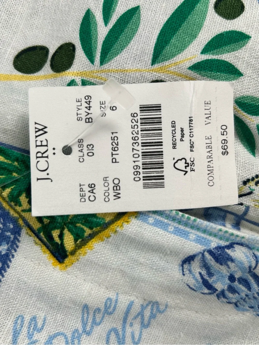 J.Crew Factory Mediterranean Print Linen-Blend Shorts NWT Size 6